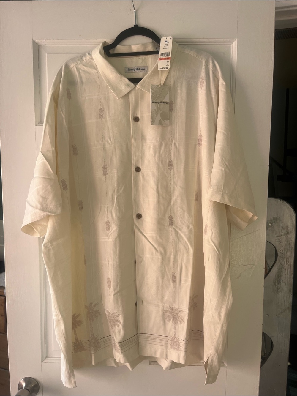 Tommy Bahama Cream Short-Sleeve Button-Front Camp Shirt
